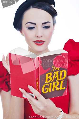 Image of beautiful young woman read book