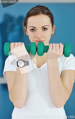 Image of woman fitness workout with weights