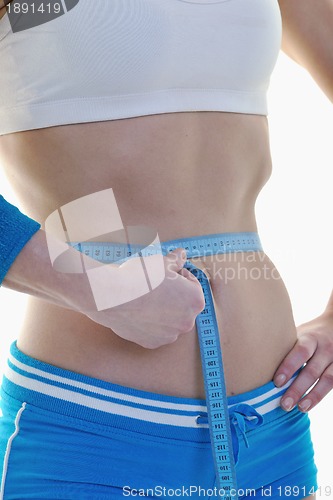 Image of fitness and exercise with blonde woman