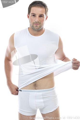 Image of healthy fit young man islated on white background