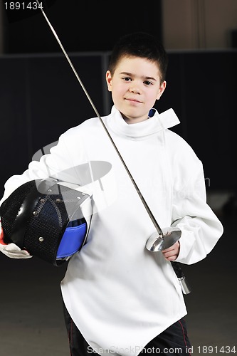 Image of sword sport athlete portrait at training