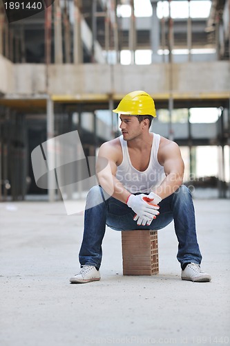 Image of hard worker on construction site