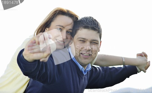 Image of happy couple outdoor