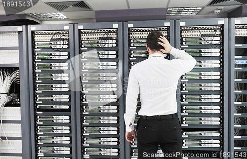 Image of system fail situation in network server room