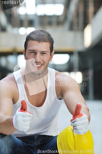 Image of hard worker on construction site