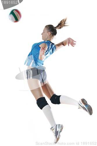 Image of gir playing volleyball