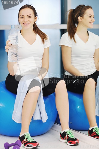 Image of woman drink water at fitness workout