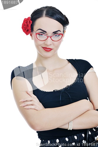 Image of beautiful young woman isolated on white
