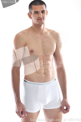 Image of healthy fit young man islated on white background