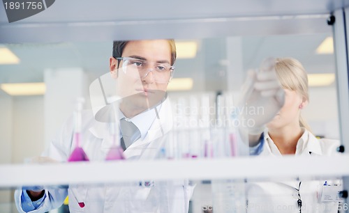 Image of science people in bright lab