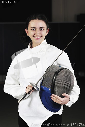 Image of sword sport athlete portrait at training