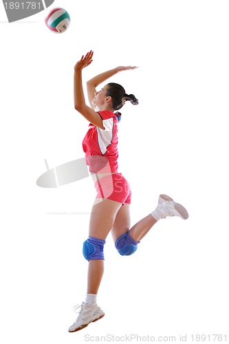 Image of gir playing volleyball