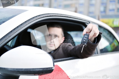 Image of man using car navigation