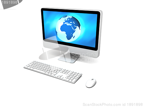 Image of World on computer screen