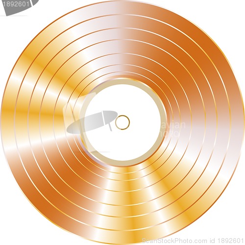 Image of gold vinyl record isolated on white vector background