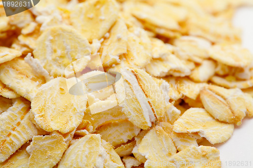 Image of dry rolled oats close up