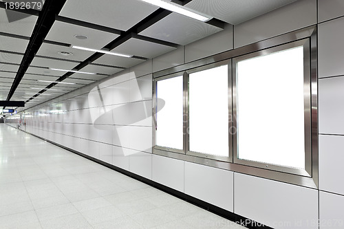 Image of Blank billboard in metro station