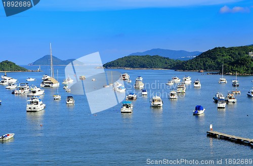 Image of Yacht in water bay