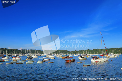 Image of Yacht in water bay