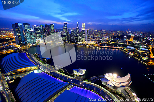 Image of Singapore city at night