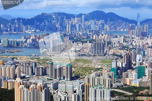 Image of crowded building in Hong Kong