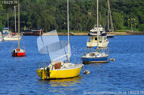 Image of yacht in bay