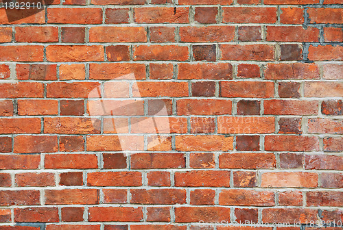 Image of old red brick wall texture background