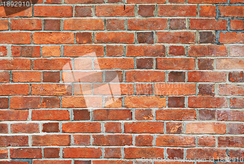 Image of old red brick wall texture background
