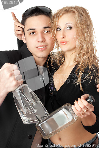 Image of Portrait of playful young couple