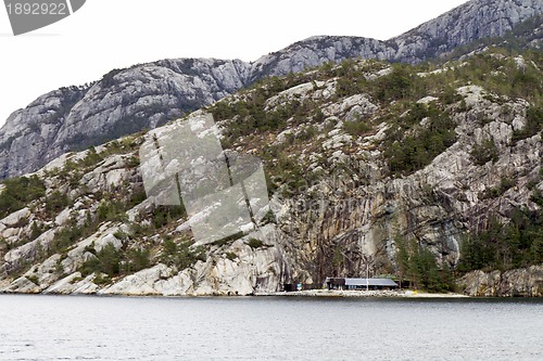 Image of steep rock at coast in norway