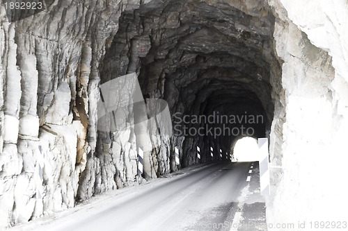 Image of tunnel for cars in norway, europe