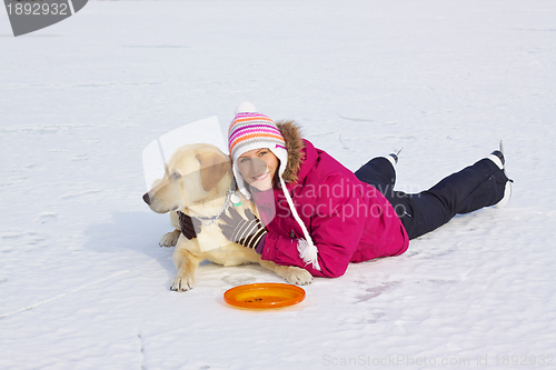 Image of Girl posing with her dog