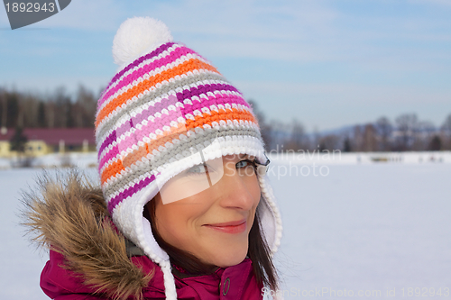 Image of Smiling girl in winter