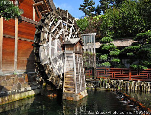Image of wooden waterwheel