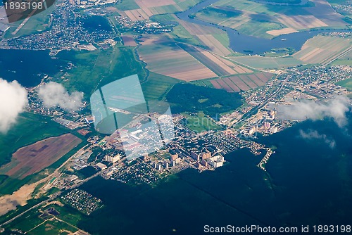 Image of aerial view of town