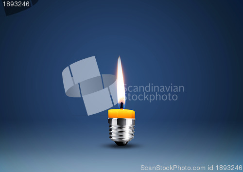 Image of Wax candle into lighting bulb 