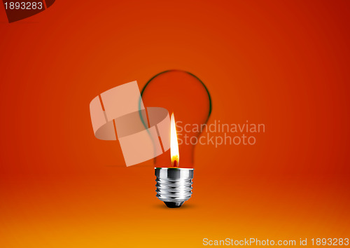 Image of Wax candle into lighting bulb 