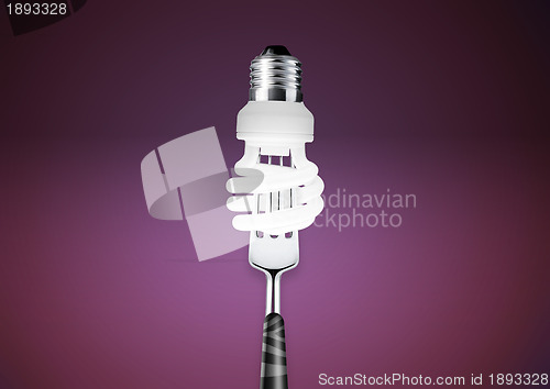 Image of lightbulb on fork