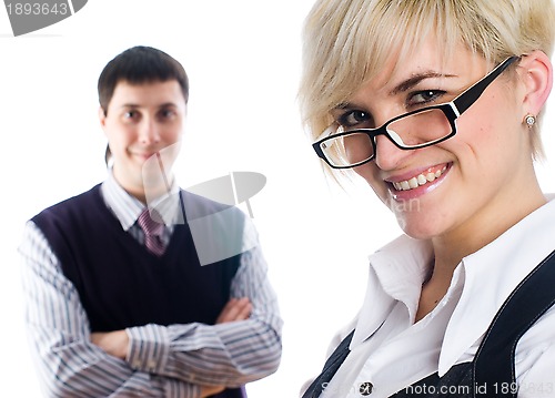 Image of Young and smiling Business woman in an office