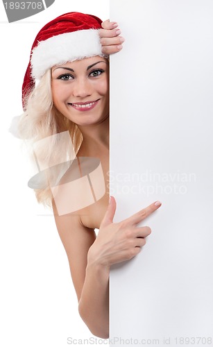 Image of Christmas woman with blank