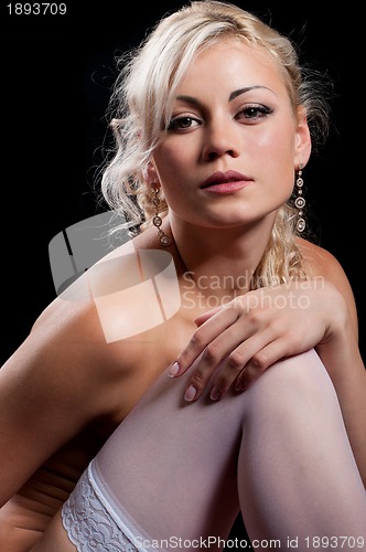 Image of Girl on black background