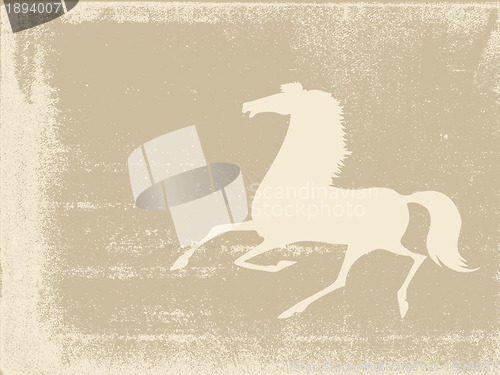 Image of horse silhouette on grunge background