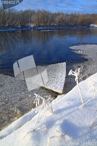 Image of driving of ice on river 