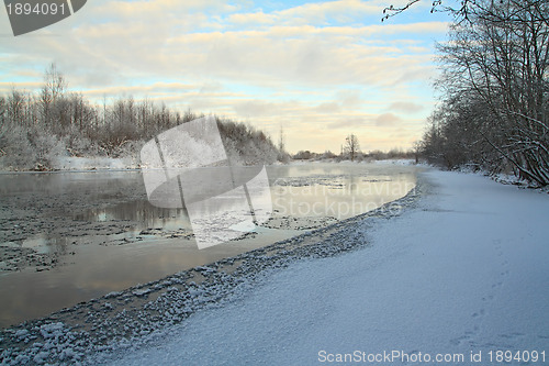 Image of ice on river 