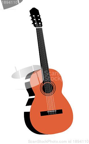 Image of guitar drawing on white background