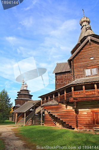 Image of aging orthodox chapel in village 