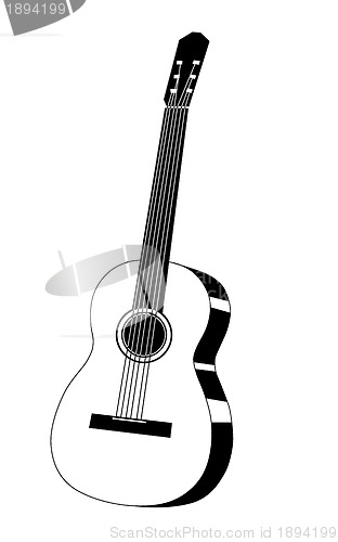 Image of guitar drawing on white background
