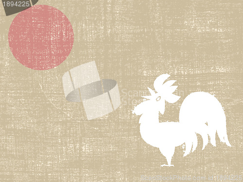 Image of cock silhouette on grunge background