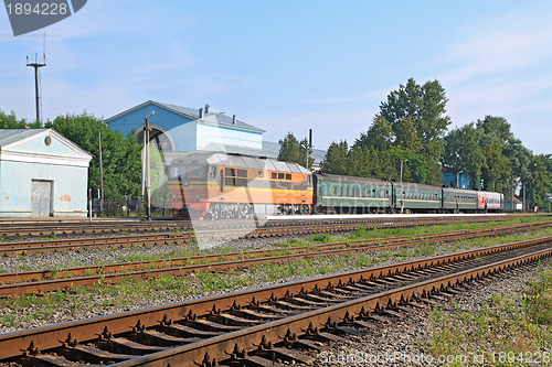 Image of small train on railway station