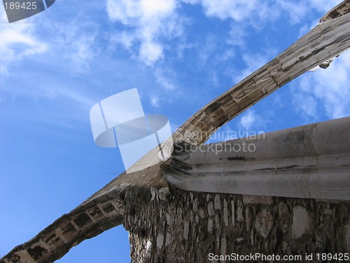 Image of ruins against blue sky